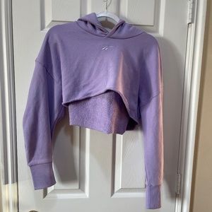 Cardi B Reebok crop, purple hoodie, size small
